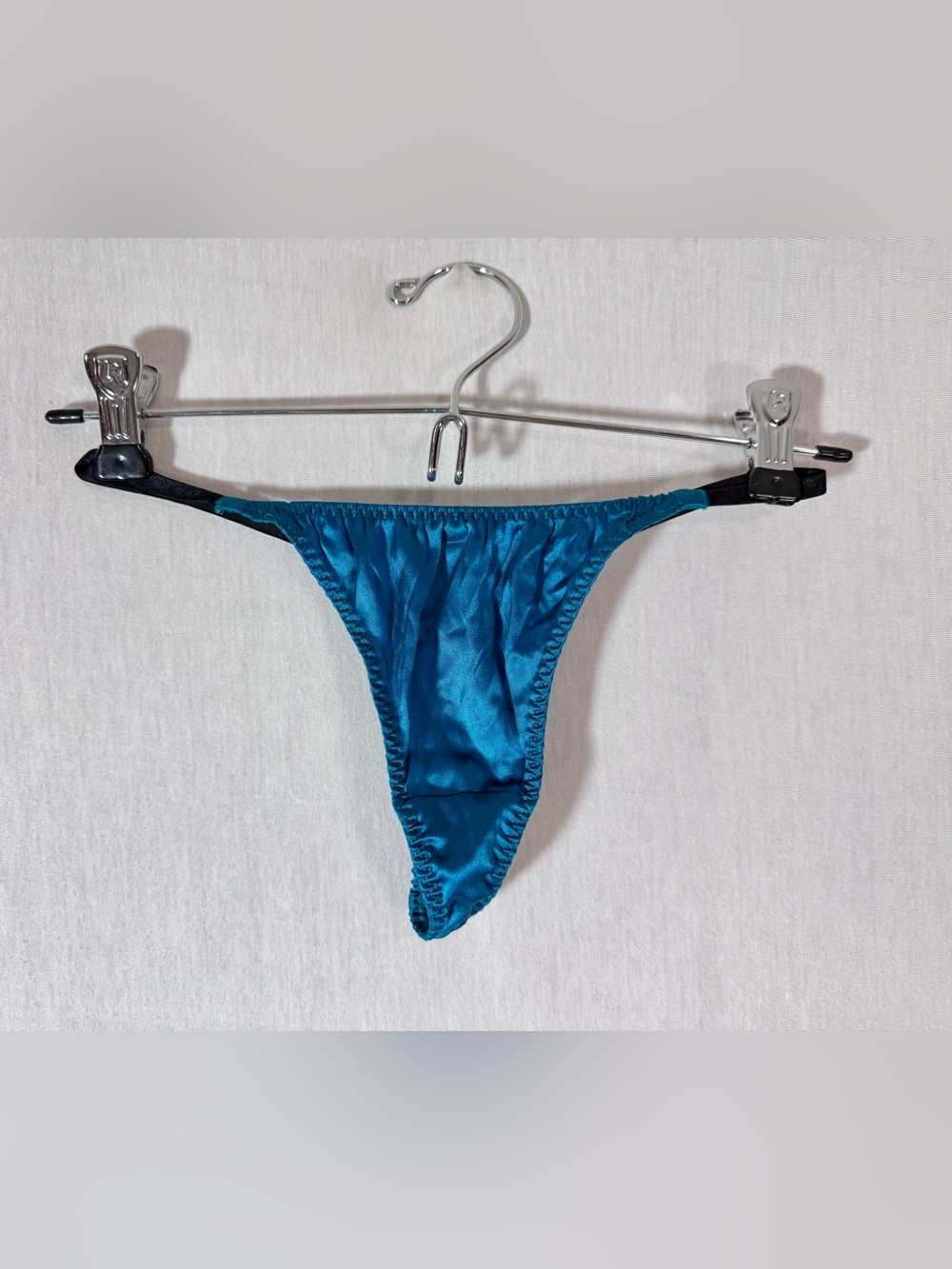 NWOT sexy Small Satin Teal String Thong